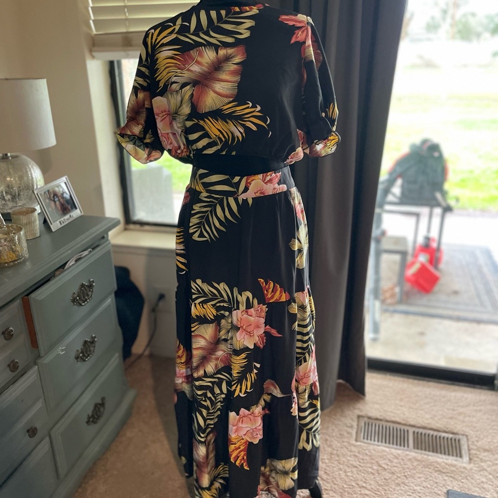 Floral Black Maxi Dress